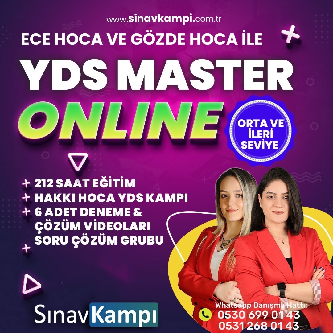 ECE HOCA VE GÖZDE HOCA İLE ONLINE YDS MASTER KURSU resmi