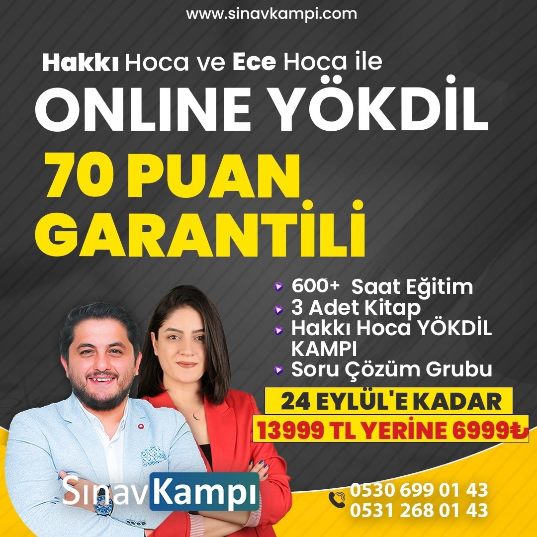 HAKKI HOCA VE ECE HOCA İLE 70 PUAN GARANTİLİ ONLINE YÖKDİL KURSU resmi