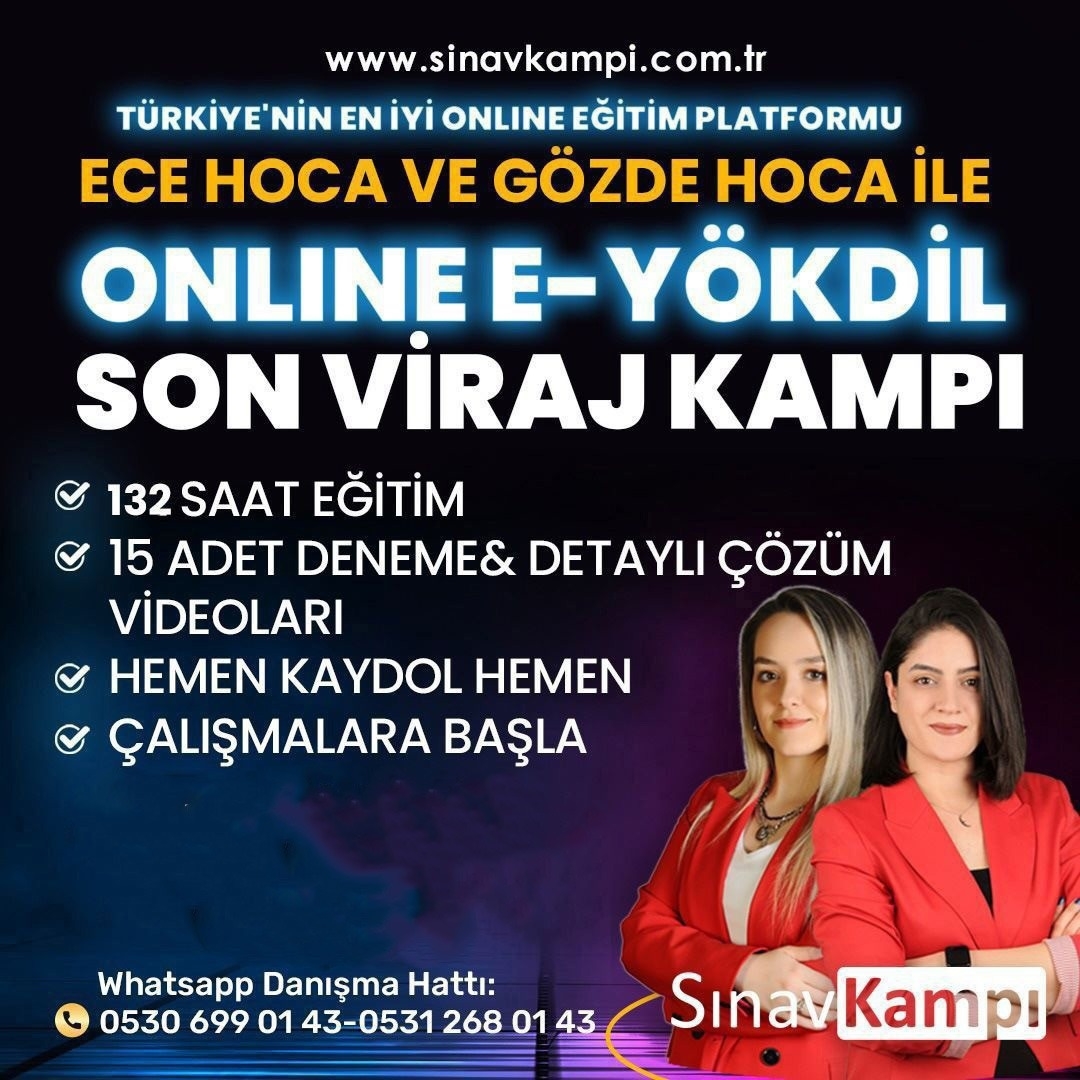 ECE HOCA VE GÖZDE HOCA İLE ONLINE E-YÖKDİL KAMPI (FEN - SOSYAL SAĞLIK) resmi